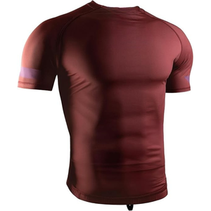 T-shirt de compression à manches courtes pour homme, en polyester à séchage rapide, couleur unie, pour l'entraînement et le sport - Product Image 2