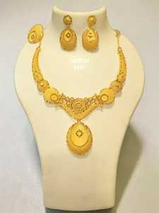 New Fashion Hiphop Style Gold Plated Brass Diamond Women's Jewelry Set Necklace Engagement Wedding Anniversary Gift Party Chunky - Product Image 4