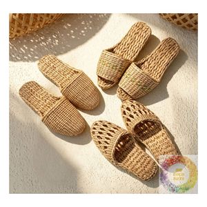 Pantoufles en jacinthe d'eau naturelle de qualité supérieure, tissées à la main, chaussures d'intérieur écologiques, fournisseur vietnamien, vente en gros, export en vrac - Product Image 5