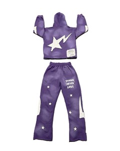 Tracksuit for Men Set Acid Wash <b>Distress</b> Blank Sweatpants and Hoodie For Sale <b>Top</b> Trending Acid Washed Sweat Suits - Product Image 1