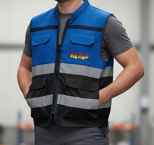 Gilet de travail réfléchissant personnalisé, vêtements de sécurité durables pour les travailleurs industriels et extérieurs - Product Image 1