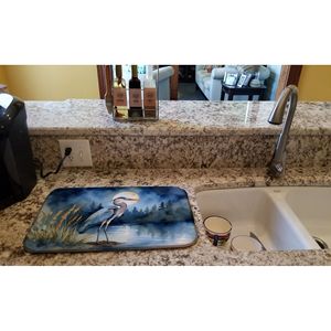 แผ่นรองจานลายมูนไลท์สีฟ้าขนาด14X21 "แผ่นรองจานสำหรับเคาน์เตอร์ห้องครัวแบบซับน้ำได้หลากสี - Product Image 2