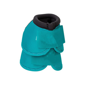 Protège-jambes de cheval personnalisés en PVC et néoprène, couleur turquoise, respirants, avec fermeture auto-agrippante réglable, style sportif - Product Image 3