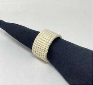 Anneaux de serviette en corde nautique modernes faits à la main, écologiques, avec nœuds décoratifs en cordon de coton pour mariage à la plage et table côtière - Vente en gros - Product Image 2