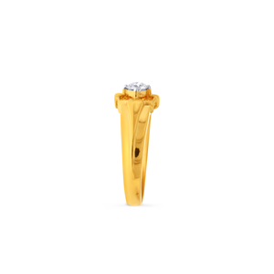 Anillo de Diamantes Solitario Radiant Bloom, Anillo de Diamantes Redondos Golden Blossom, Anillo de Compromiso Aurora Bloom en Oro, Eternal Zest para Hombre - Product Image 4