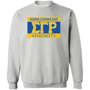 Sudadera con letras Sigma Gamma Rho 1922, gris, para mujer, hermandad griega, estampada, de forro polar, cuello redondo, ropa universitaria personalizada - Product Image 1