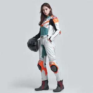 Traje de Motociclismo de Cuero para Mujer, Chaqueta y Pantalones Estampados de Verano, Personalizables - Product Image 1