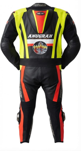 Combinaison de course premium pour homme 1 pièce en cuir de vache véritable/cuir de kangourou, style MotoCP, avec protections niveau 2 - Product Image 2