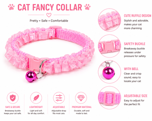 Fancy Cat <b>Collar</b> OEM ODM Custom Logo Adjustable Ruffle Kitten <b>Collar</b> with Bell Direct Manufacturer - Product Image 3