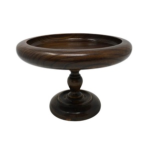 Cuenco Elevado de Madera Rústica para Presentación de Frutas, Centro de Mesa para Servir Bocadillos, Arreglo de Comedor y Uso Doméstico - Product Image 5