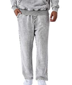 Custom Printed Applique Patch Embroidery <b>Winter</b> Acid Wash Flared Jogger Tracksuits Hoodie and Sweatpants Set <b>for</b> <b>Men</b> - Product Image 3