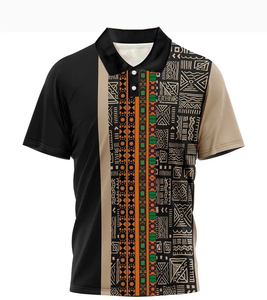 Men's Black Beige Geometric Print 100% Cotton Moisture Wicking Sport Casual Shirt Short Sleeve Turn-<b>down</b> Collar All Seasons - Product Image 6