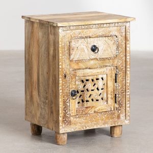 Rustic Solid Wood <b>Storage</b> <b>Cabinet</b> with Raised Panel Drawer for <b>Bedroom</b> and Living Room - Product Image 1