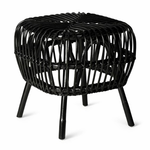 Mesa de centro negra, decoración boho, muebles de ratán sostenible, mesas auxiliares para sofá/cama, precio al por mayor - Product Image 2