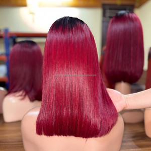 Perruques en cheveux humains vietnamiens très demandées, perruque longue bob sans colle avec dentelle HD, personnalisation couleur et texture, produits capillaires naturels - Product Image 3