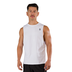 Camiseta sin mangas para hombre, corte ajustado, para gimnasio, entrenamiento, chaleco deportivo ligero, ropa deportiva atlética, color blanco - Product Image 4