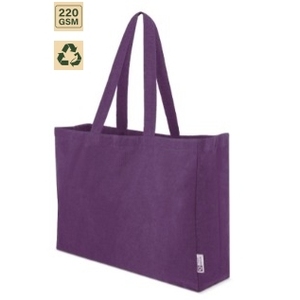Custom Recycled Polycotton Tote Bag with Inside Pocket 220GSM Large Reusable Promotional Shopping Bag Wholesale Bulk B2B OEM ODM - Product Image 4