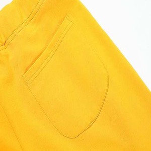 Shorts en coton et polyester pour homme, couleur unie jaune, avec cordon de serrage, taille élastique, shorts décontractés en tricot - Product Image 3