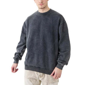 Sweat-shirt d'hiver à col rond personnalisé, effet délavé vintage, polyester/coton, impression numérique, broderie, prix abordable, respirant - Product Image 2