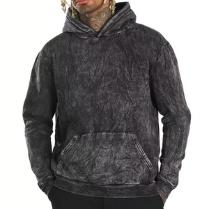 Custom Marble Texture Acid Wash Lined 100% Cotton <b>Men's</b> Vintage Winter <b>Pullover</b> Hoodie Heavyweight Fleece Oversized Streetwear - Product Image 1