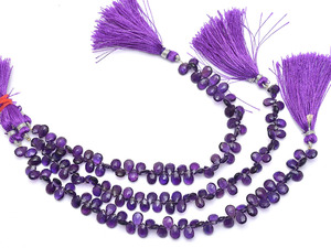 Cuentas facetadas de amatista AAA+ de 6x8 mm, cuentas sueltas de amatista africana púrpura natural, piedras semipreciosas para joyería. - Product Image 1