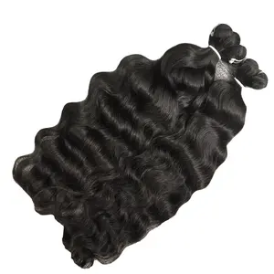 Natural Wavy Hair Best Selling 1B Color 100% Vietnamese Raw Hair, Hair Extensions, Genius Weft