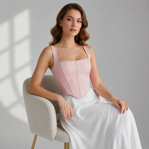 Top Corset de Satén Blanco Personalizado para Mujer |   Bustier con Varillas y Encaje |   Corsé de novia con cuello cuadrado |   Fajas Reductoras de Cintura Hechas a Mano Firmes DHL - Product Image 5