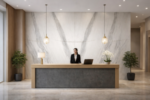 Revêtement mural en pierre mince stratifiée haute pression Airtic Marble, pierre de culture, disponible en tailles 122x305cm pour l'extérieur - Product Image 4