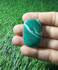 Cabochon carré en jade vert naturel poli, pierre précieuse lâche à changement de couleur pour la fabrication de bijoux - Product Image 3