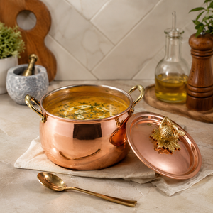 Olla de Cobre Puro con Tapa a Juego, Ideal para Cocinar a Diario, Servir y Uso Comercial en Cocinas Domésticas, Hoteles y Restaurantes - Product Image 4