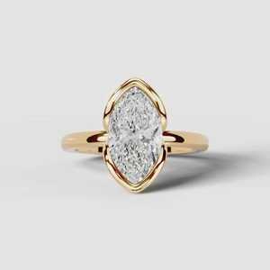Anillo de Diamante con Corte Marquise de 2.00CT, Cultivado en Laboratorio, Oro Sólido de 14K, Joyería Fina para Propuesta de Matrimonio - Product Image 1