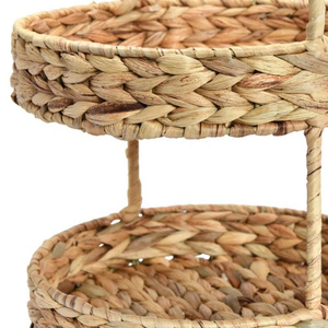 Bandeja Tejida de 2 Niveles de Jacinto de Agua Natural Ecológica para Encimera de Cocina, Cesta Decorativa de Almacenamiento, Venta al por Mayor desde Vietnam - Product Image 5