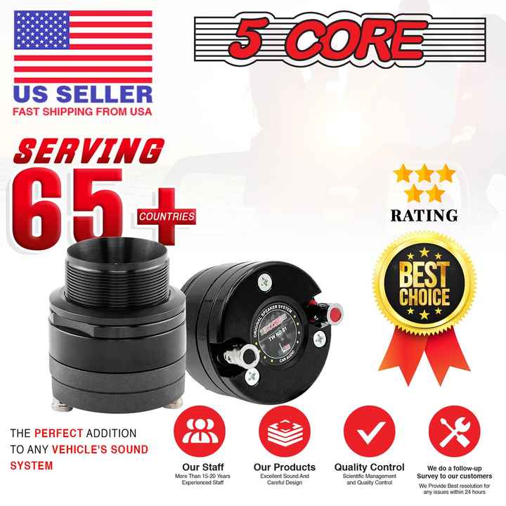 Super Tweeter 1\" 200W Max 4 Ohm Neodymium Magnet Titanium Bullet Speaker Horn High Frequency Heavy Duty Aluminum Frame Single