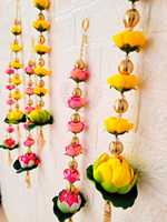 Guirlande décorative artificielle de marguerites bohèmes, artisanat de haute qualité, style Art Déco, avec pompons, pour anniversaire, mariage, mandap, scène, fête