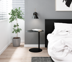 Contemporary Black Metal Accent Side <b>Table</b> with Round Base <b>Small</b> Modern <b>Coffee</b> <b>Table</b> for Home Hotel Use - Product Image 2