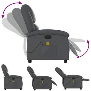 Fauteuil de massage inclinable électrique en similicuir gris - Product Image 6