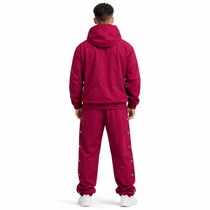Veste à capuche rose personnalisée pour hommes, imperméable, légère, coupe-vent, streetwear, fournisseur en gros OEM, vestes pour hommes - Product Image 2