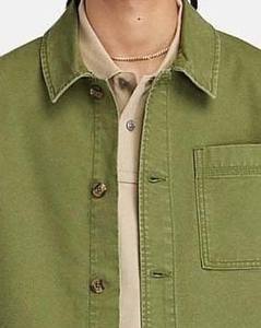 Chaqueta de trabajo vintage al por mayor estilo Detroit para hombre, de lona 100% algodón de alto gramaje, con logotipo frontal y diseño de cuello personalizados. - Product Image 4