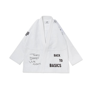 Kimono de Jiu-Jitsu Blanco Albino Preto TSWT con Bolsa, 450 GSM, Tejido de Algodón Perla, Ligero, de Secado Rápido, Duradero, Unisex para Adultos - Product Image 1