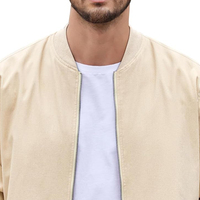 Blouson Bomber d'Hiver Personnalisé pour Homme à Col Montant en Toile – Vente en Gros, Couleur Personnalisée, Logo Frontal, Séchage Rapide, Coupe-Vent, Respirant, Laine