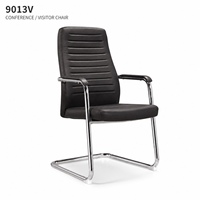 Chaise de bureau moderne en similicuir PVC avec base chromée pour visiteurs, idéale pour les salles de conférence, les réceptions d'hôtels et les zones d'attente