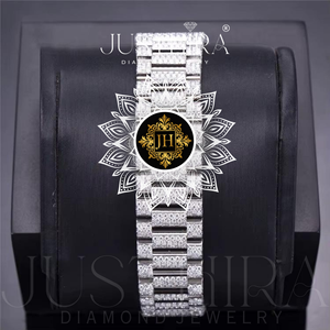 Hot sale Custom Logo Moissanite Diamond Watch End Luxury <b>Wristwatch</b> with Full Stone Setting for Unisex Available At Best Price - Product Image 3