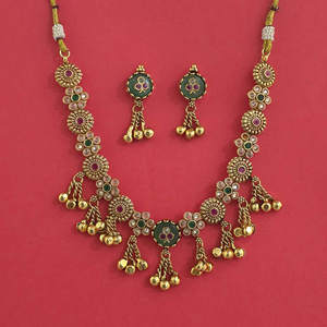 Exportador de Joyería de Moda en India, Collar Antiguo de Estilo Herencia con Baño de Oro 232432 - Product Image 2
