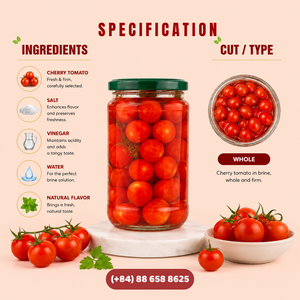 Tomates cerises marinées en conserve, couleurs assorties, prêtes à consommer, saveur épicée, durée de conservation de 24 mois, 15-30 oz, Kim Minh International - Product Image 3
