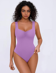 Mono deportivo de yoga de alta intensidad con cuello alto y media cremallera, body de fitness de una pieza - Product Image 2
