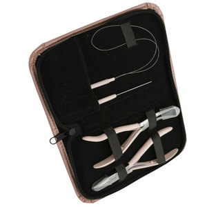 Kit de Extensiones de Cabello con Logotipo Personalizado, Mini Set de Salón con Pinzas de Acero, Silicona y Nylon en Estuche de Cuero Profesional - Product Image 2