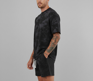 Nouvelle conception, impression DTG, ensemble deux pièces surdimensionné et court en coton, streetwear, t-shirt et short, ensembles pour hommes - Product Image 5