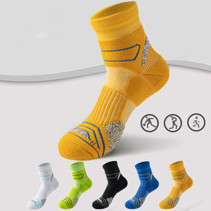 Men's Mid-Calf Basketball <b>Socks</b> Towel Bottom Thick Non-Slip Sweat Wicking Deodorant <b>Running</b> Athletic <b>Socks</b> - Product Image 1