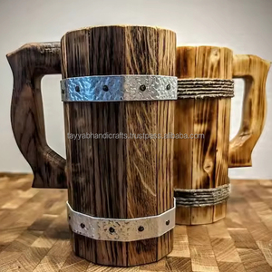 Tazas de madera artesanales de la India, lo último en novedades para exportación - Product Image 1