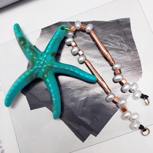Accessoires de pendentif en acrylique, étoile de mer perlée de 7 pouces, inspiré de l'océan, cadeau artisanal, décoration DIY - Product Image 1